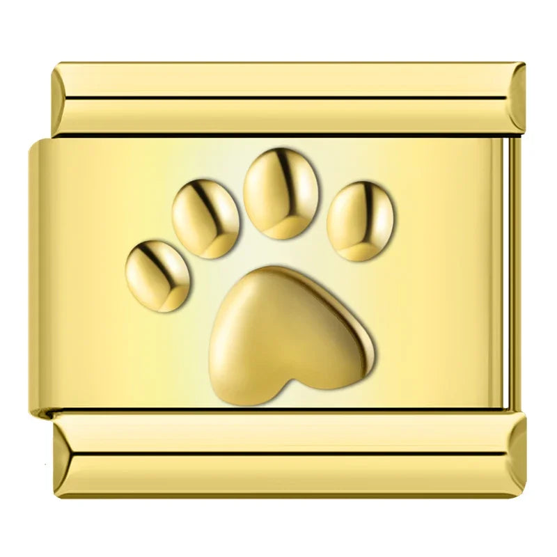 Dog Paw Print - Gold