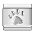 Dog Paw Print - Silver